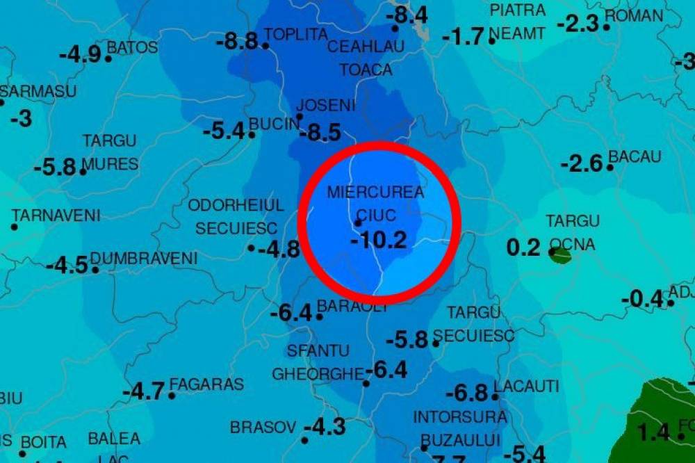 Országos minimum: megvolt a mínusz 10 alatti fagy Csíkszeredában