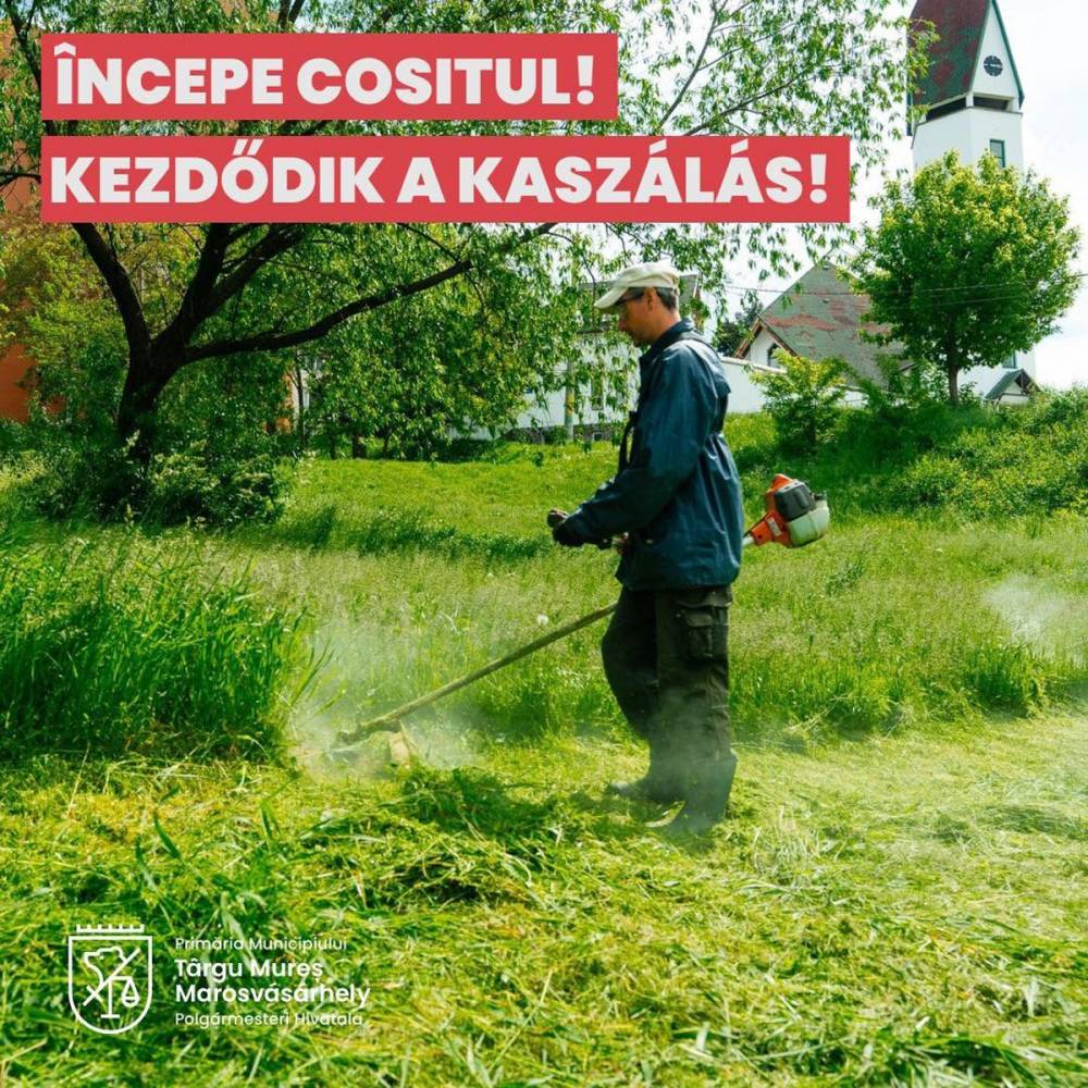 Marosvásárhelyiek, figyelem: kezdődik a kaszálás!