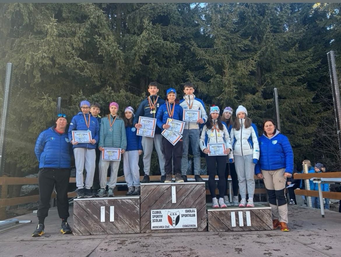 Aranyeső a gyergyói sífutóknál a sportiskolás bajnokságon